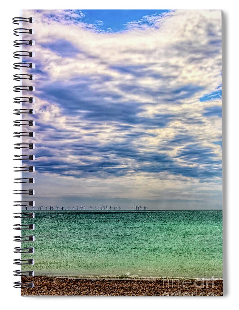Britain Spiral Notebook featuring the photograph Clouds over Worthing Beach by Roslyn Wilkins