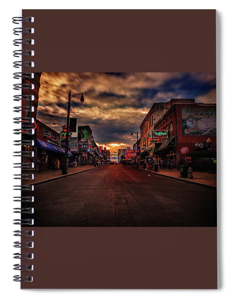 Beale Spiral Notebook featuring the photograph Cloudy Day on Beale Street by James C Richardson