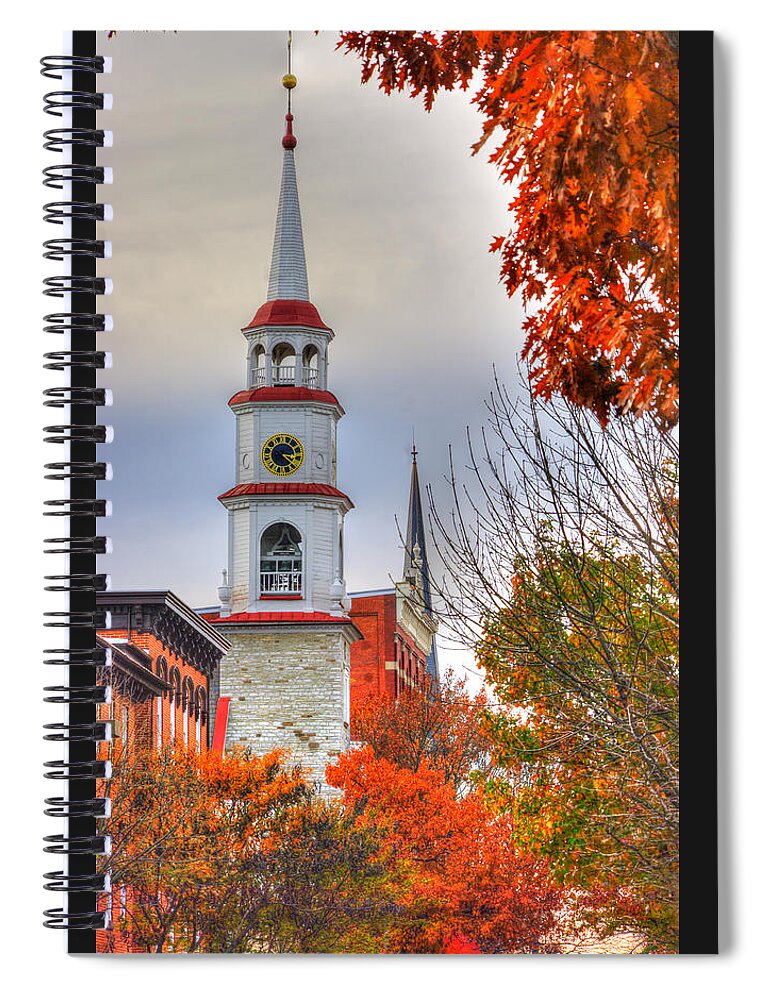 Clustered Spires Spiral Notebook featuring the photograph Clustered Spires Series - Trinity Chapel United Church of Christ No. 3a - Frederick Maryland by Michael Mazaika