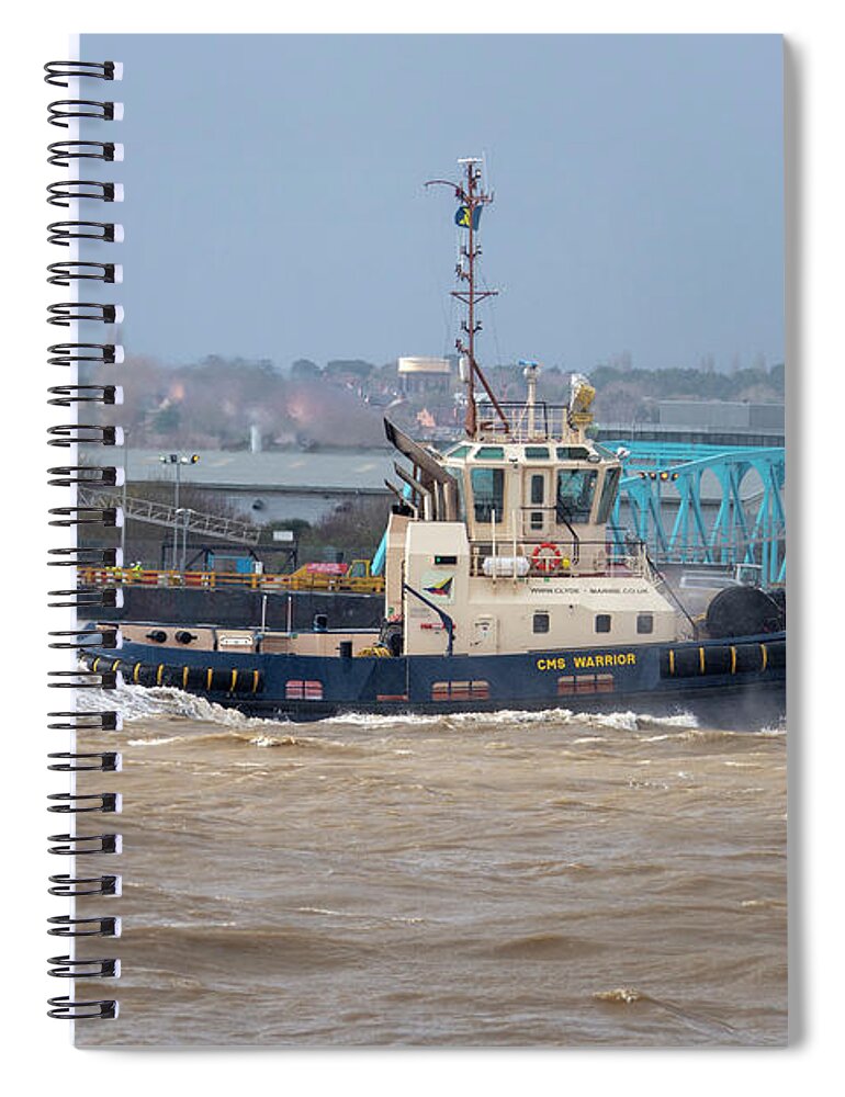 Tug Spiral Notebook featuring the photograph CMS Warrior Tug by Steev Stamford