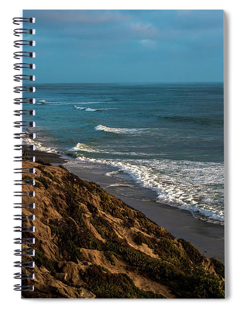 Carlsbad Spiral Notebook featuring the photograph Coast of Southern California by Debra Kewley
