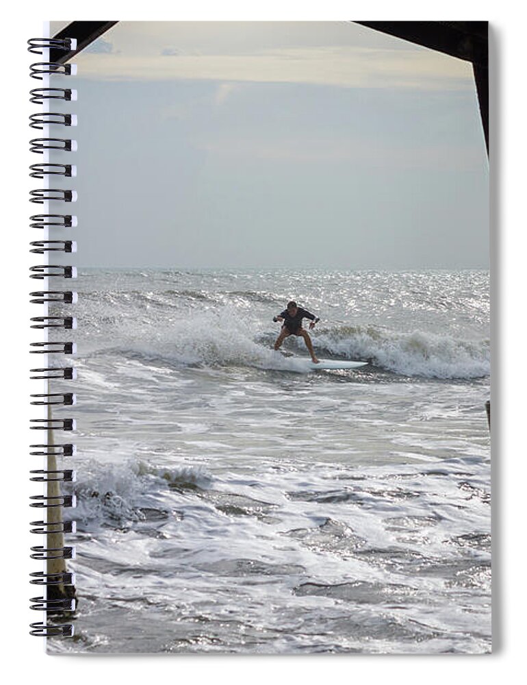 Cocoa Beach Spiral Notebook featuring the photograph Cocoa Surfing by Jennifer White