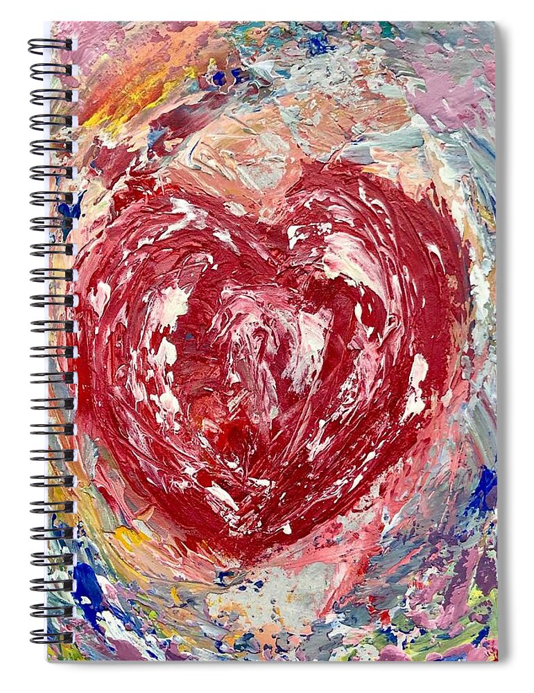 Heart Spiral Notebook featuring the painting Coeur by Victoria Lakes