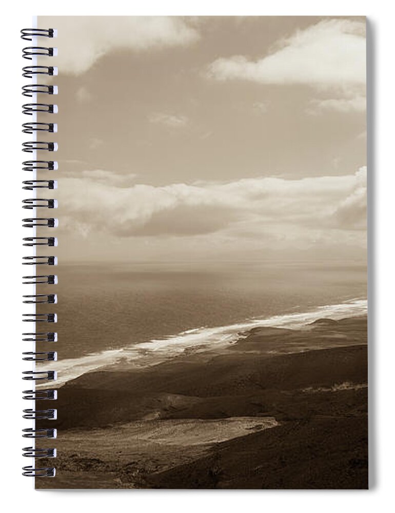 Landscape Spiral Notebook featuring the photograph Cofete beach by Eliza Spatar