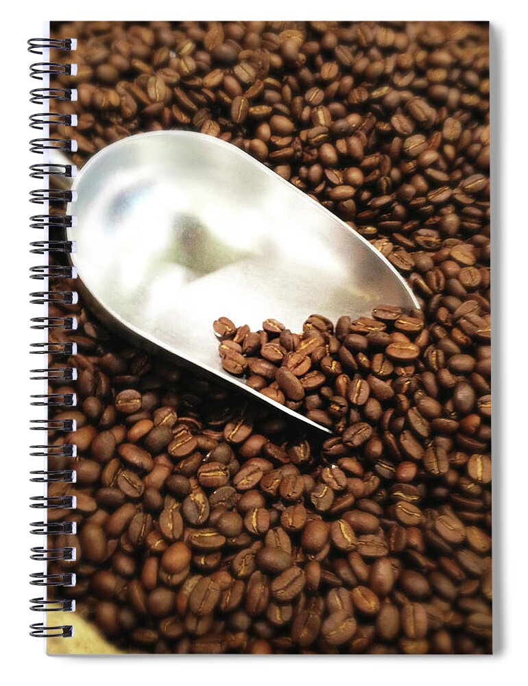 Retail Spiral Notebook featuring the photograph Coffee Beans For Sale by Nathan Blaney