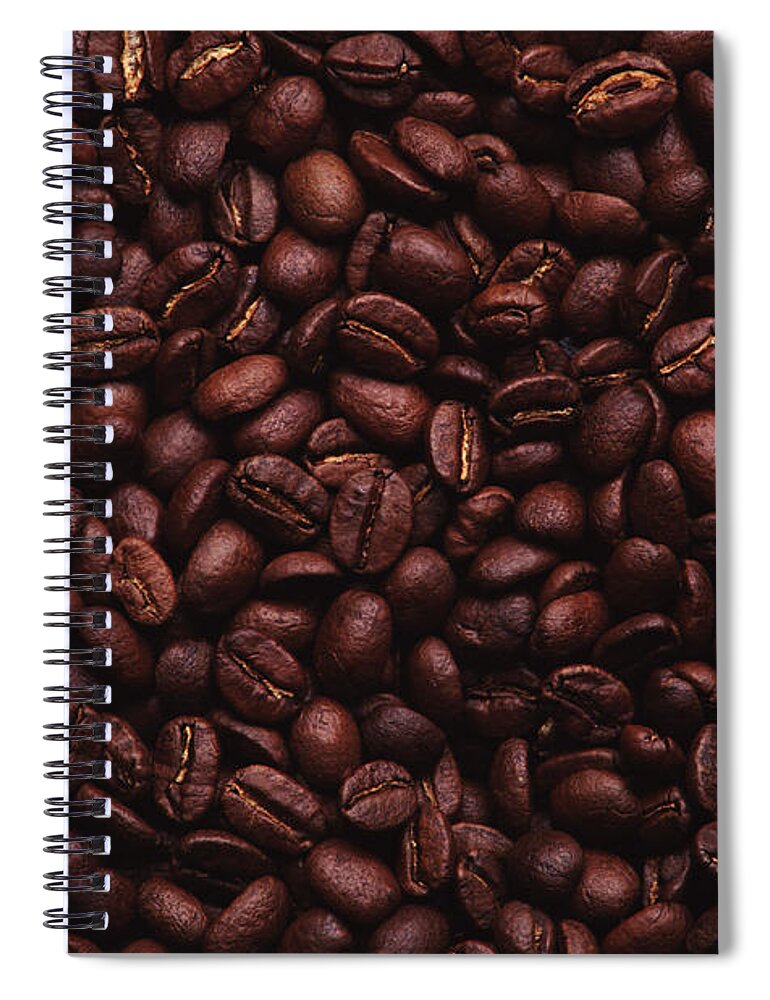 Shadow Spiral Notebook featuring the photograph Coffee Beans by Jules Frazier