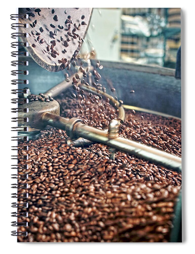 Manufacturing Equipment Spiral Notebook featuring the photograph Coffee Roasting Machine by Sergio Salvador