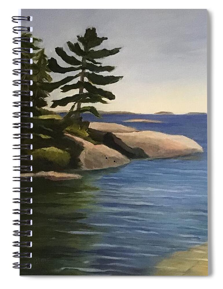 Georgian Bay Spiral Notebook featuring the painting Cognashene by Cynthia Blair