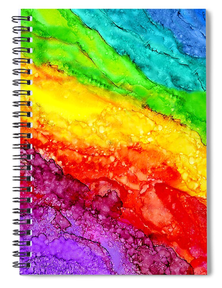 Color Flow Spiral Notebook featuring the painting Color Flow #1 by Ginny Gaura