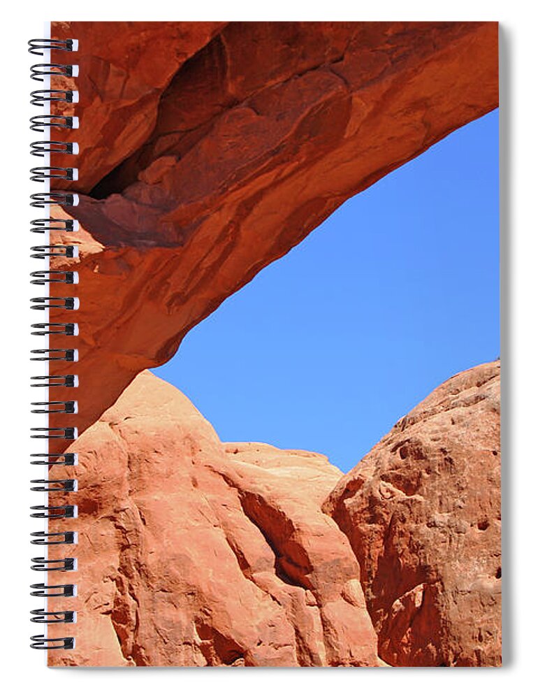 Colorado Arches Spiral Notebook featuring the photograph Colorado Arches, close up Blue Sky 3440 by David Frederick