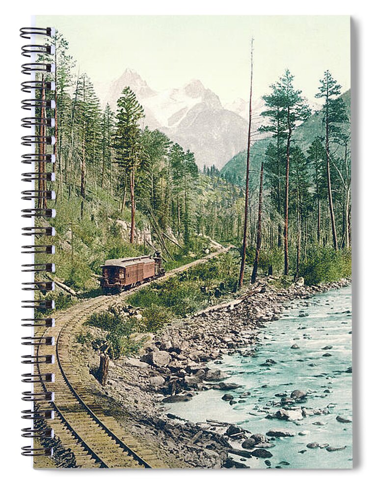 Colorado Spiral Notebook featuring the photograph Colorado Needle Mountains, Canon of the Rio Ias Animus by Detroit Photographic Company