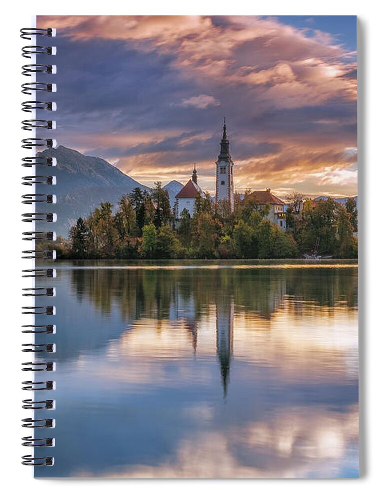 Europe Spiral Notebook featuring the photograph Colorful Bled by Elias Pentikis