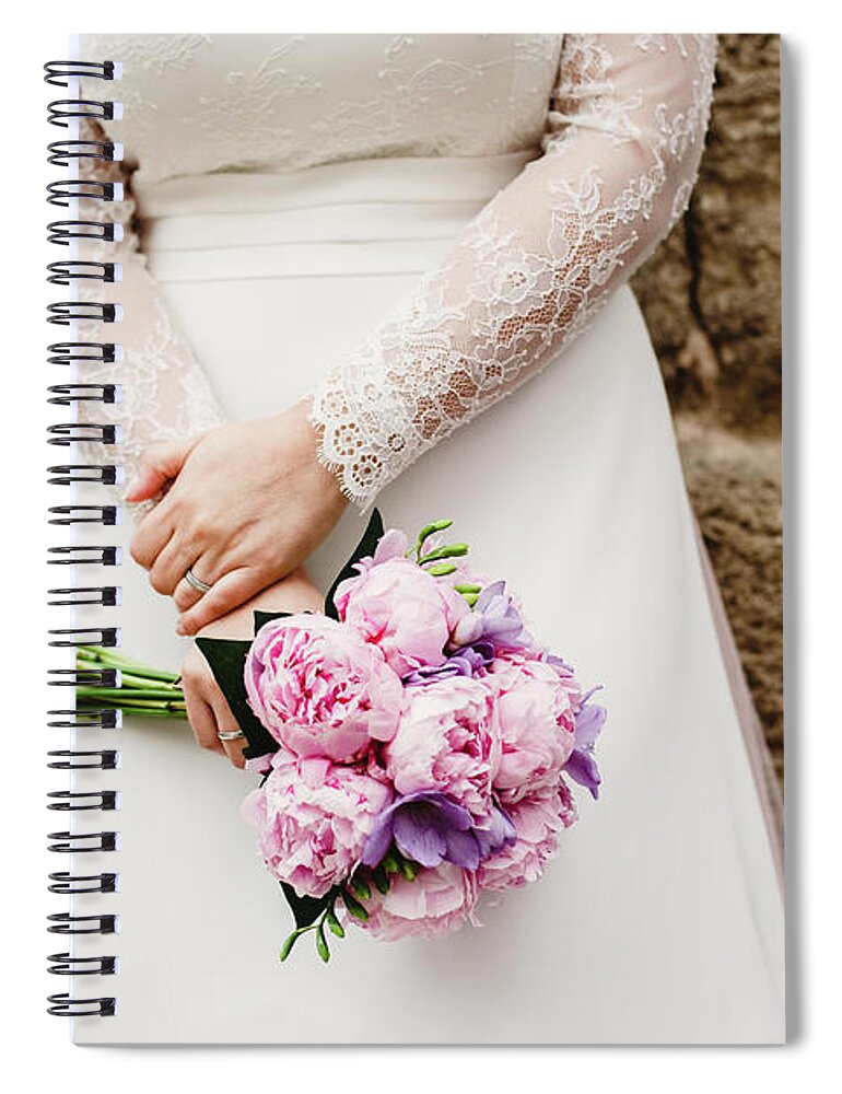 Anniversary Spiral Notebook featuring the photograph Colorful bridal bouquets with flowers by Joaquin Corbalan