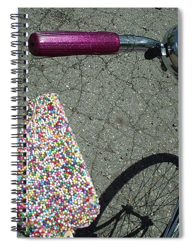 Shadow Spiral Notebook featuring the photograph Colorful Ice Cream Bar And Vintage by Luisa Pelipetz