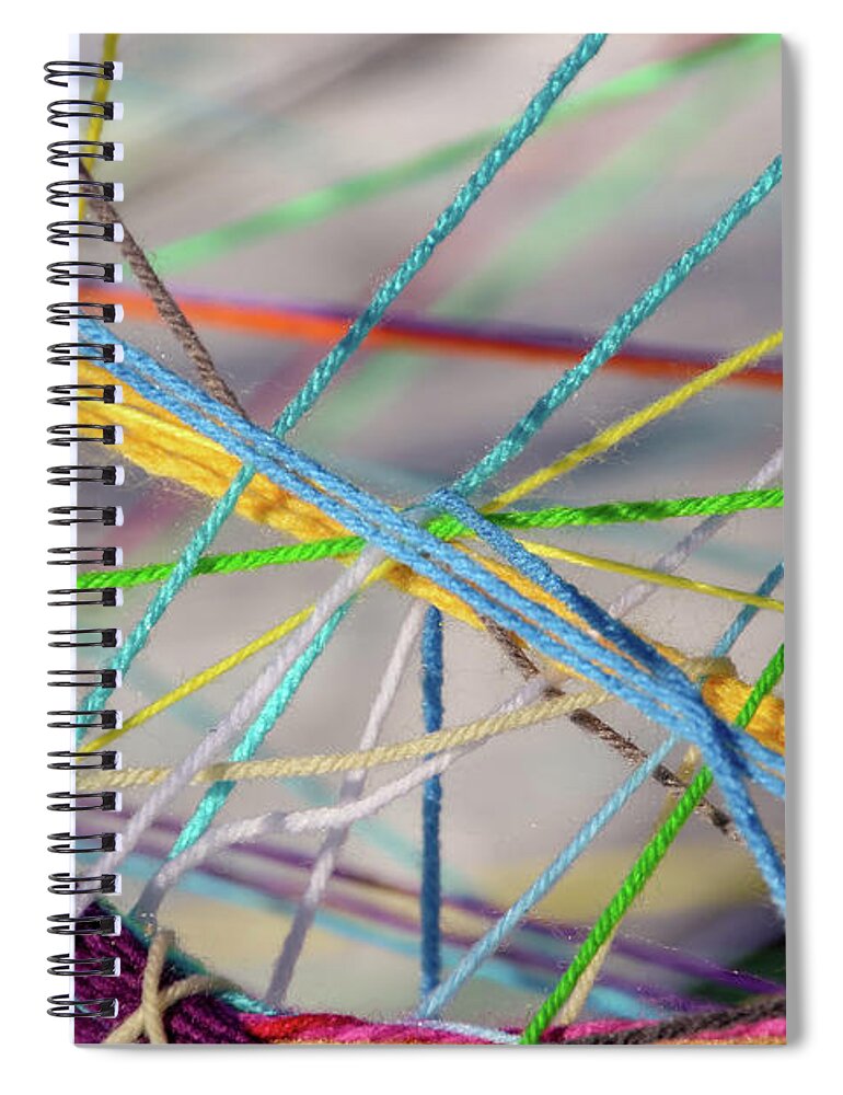 Yarn Spiral Notebook featuring the photograph Colorful Yarn by Laura Smith