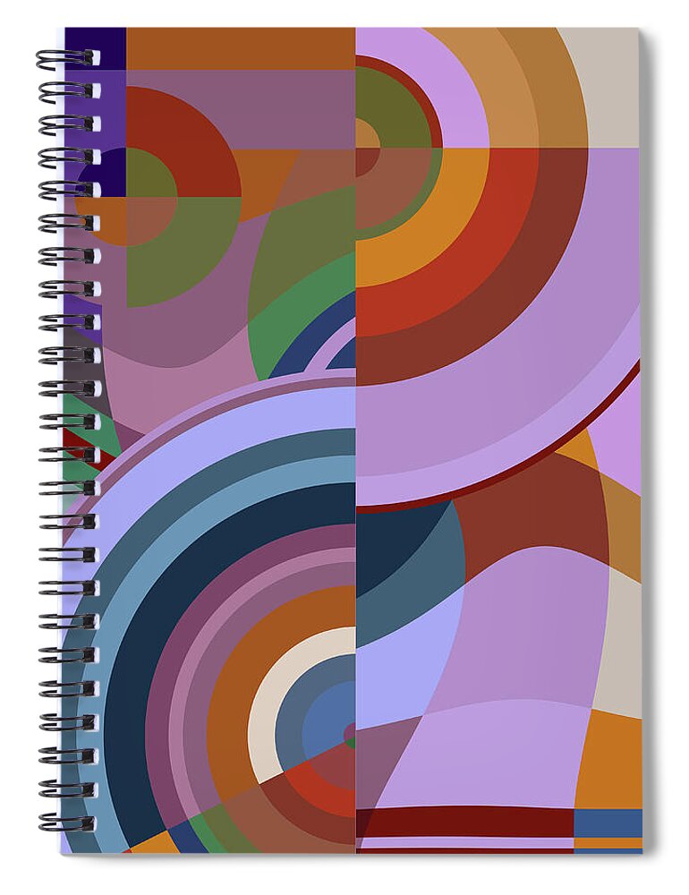 Colour Spiral Notebook featuring the mixed media Colour Revolution ONE by Big Fat Arts