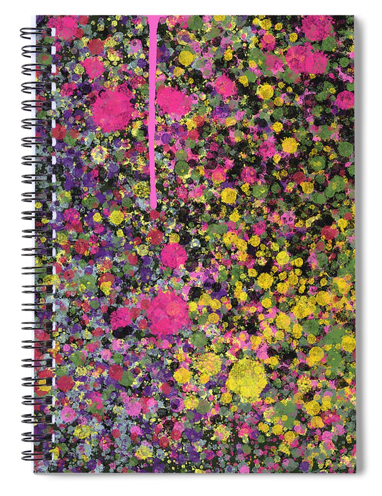 Graphic Design By Go Van Kampen Spiral Notebook featuring the painting Colour Splatter by Go Van Kampen