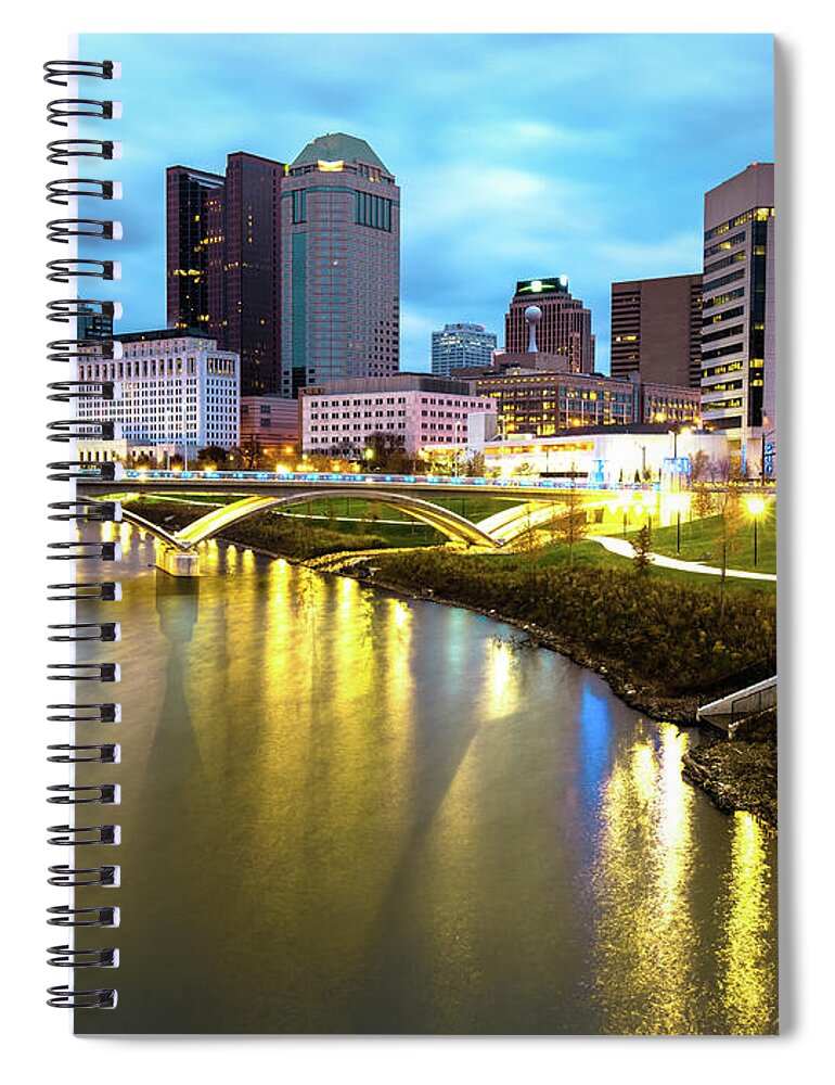 America Spiral Notebook featuring the photograph Columbus Skyline Colors and Cityscape by Gregory Ballos