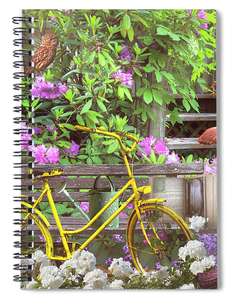 Barn Spiral Notebook featuring the photograph Come Play in the Pretty Garden by Debra and Dave Vanderlaan