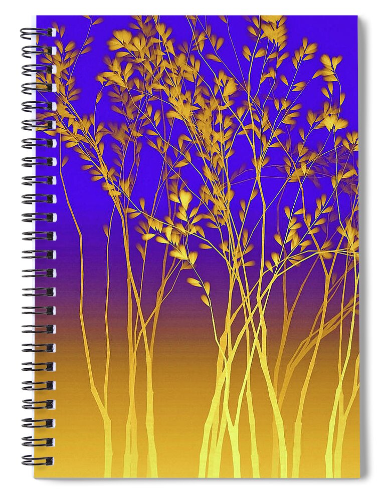 Minimalist Tree Silhouette Spiral Notebook featuring the painting Come Twilight by Susan Maxwell Schmidt