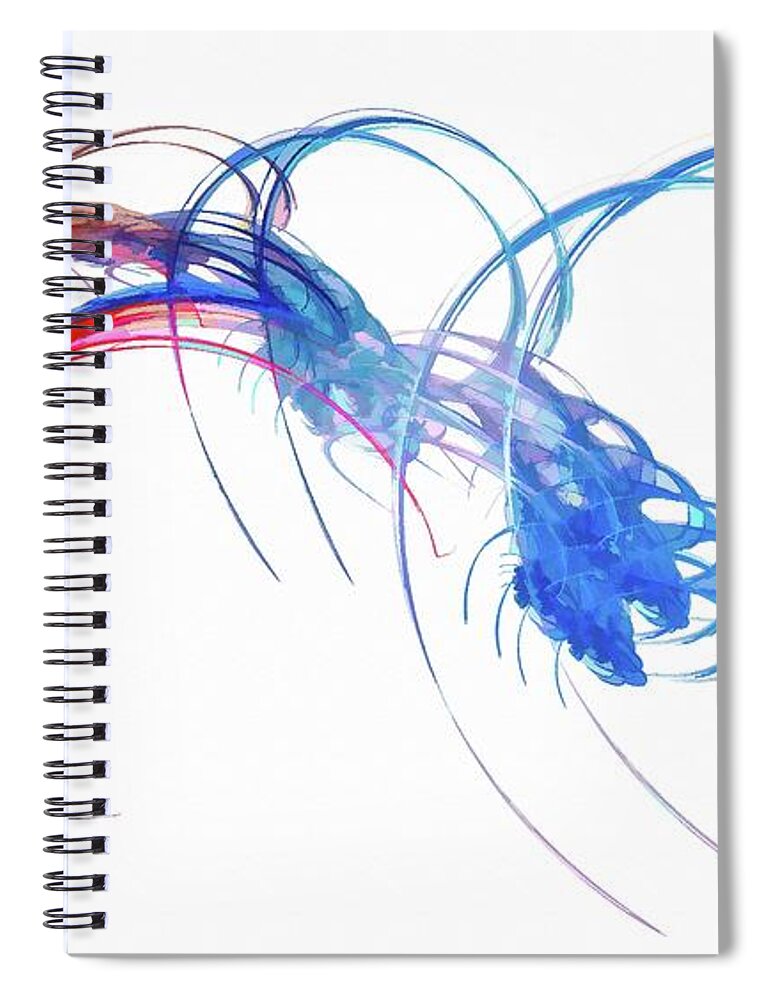 Blue Spiral Notebook featuring the digital art Coming For You Blue by Don Northup