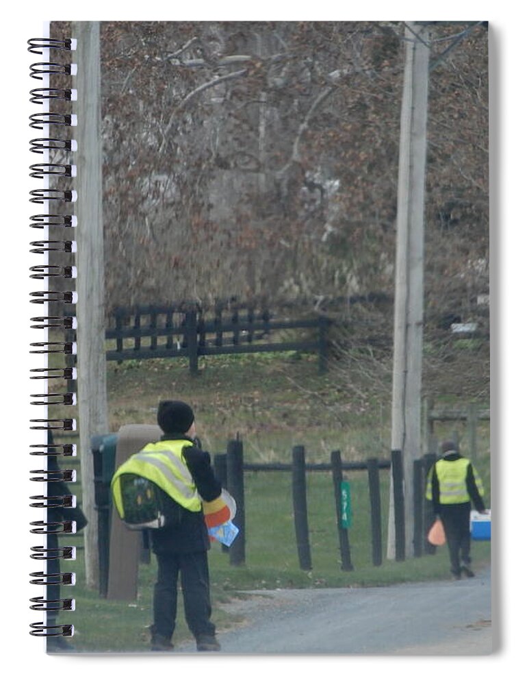 Amish Spiral Notebook featuring the photograph Coming Home from School by Christine Clark