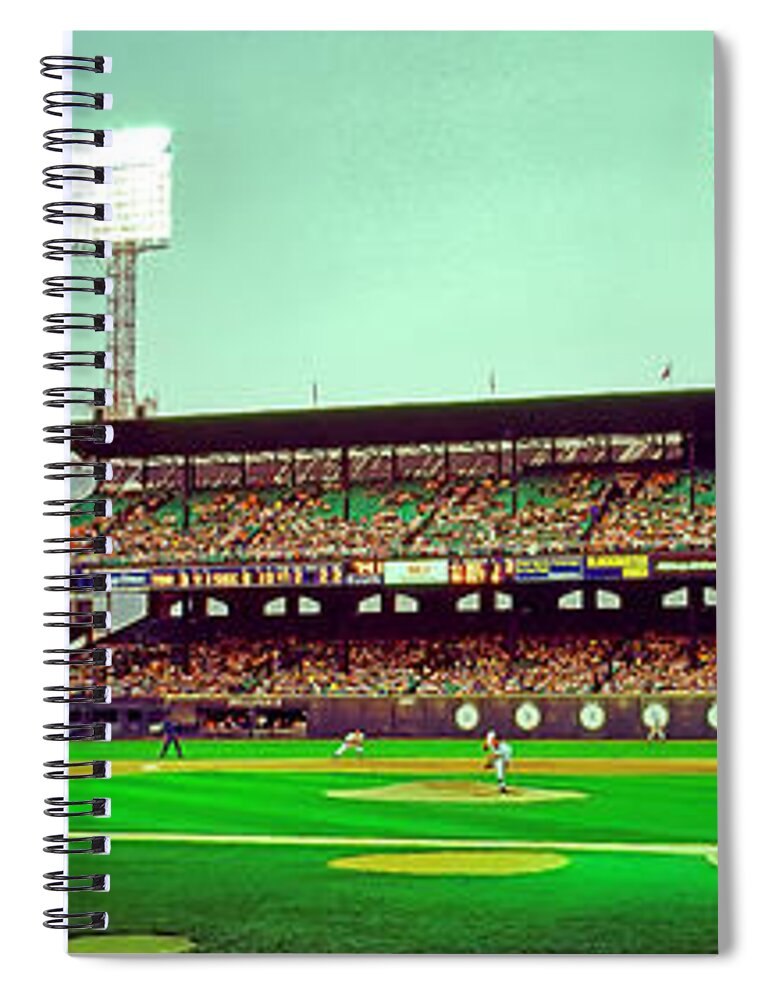 Comiskey Spiral Notebook featuring the photograph Comiskey Park third and home by Tom Jelen