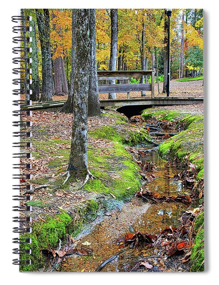 Community Park Of Irmo South Carolina Creek Spiral Notebook featuring the photograph Community Park Of Irmo South Carolina Creek by Lisa Wooten