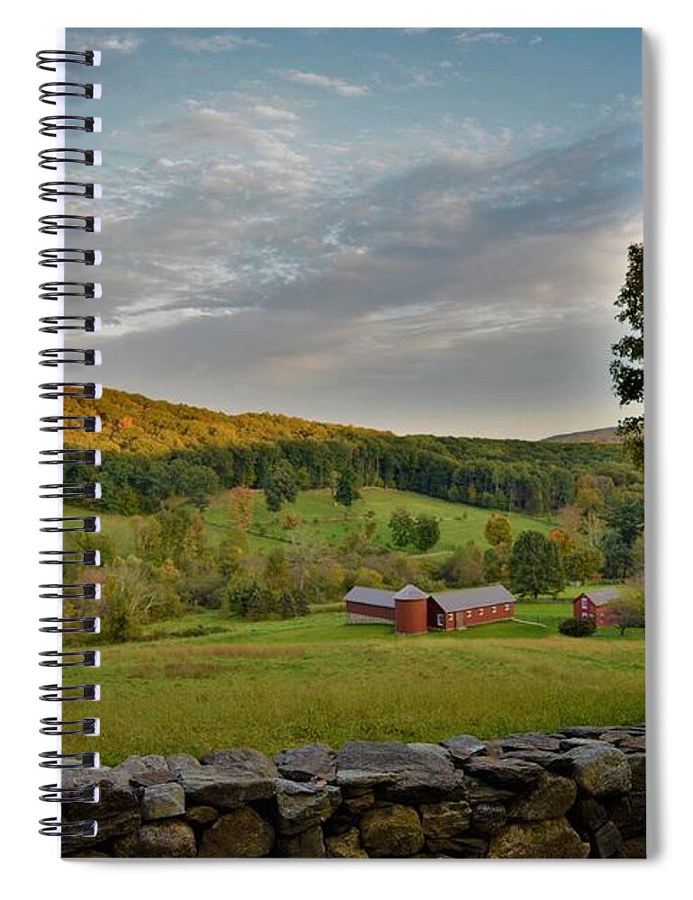 Landscape Spiral Notebook featuring the photograph Connecticut Farm Meadows by Dani McEvoy