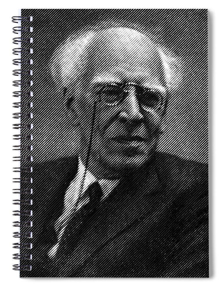 Constantin Spiral Notebook featuring the digital art Constantin Stanislavski,portrait by Cu Biz