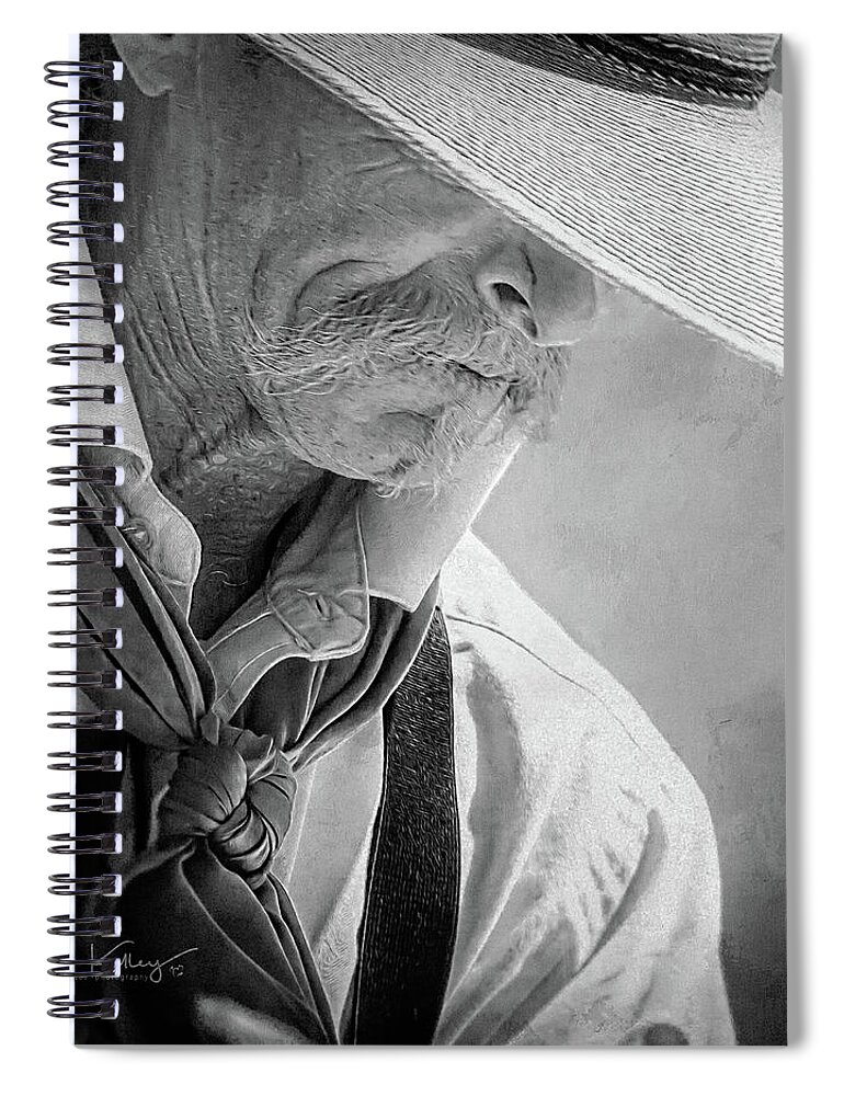 Monochrome Spiral Notebook featuring the photograph Contemplation by Steve Kelley