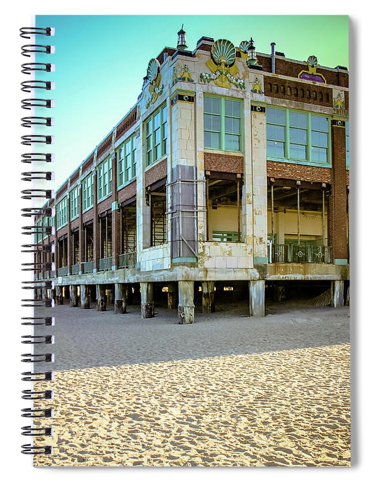 Asbury Park Spiral Notebook featuring the photograph Convention Hall Beach View by Colleen Kammerer
