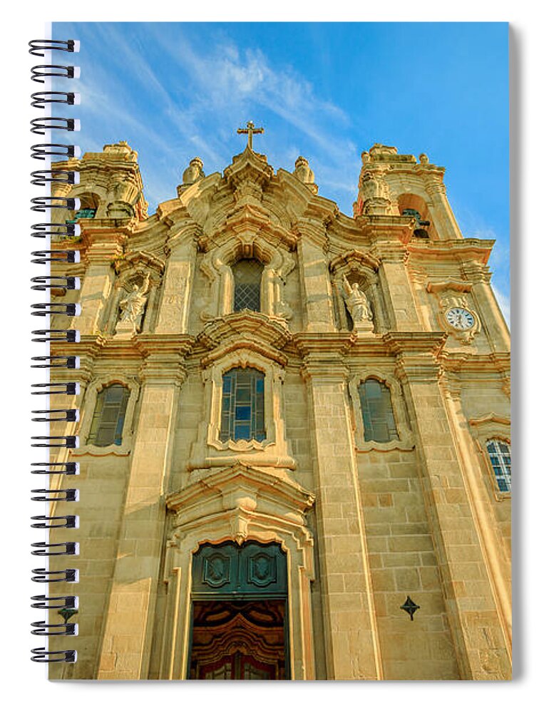 Portugal Spiral Notebook featuring the photograph Convento dos Congregados facade by Benny Marty