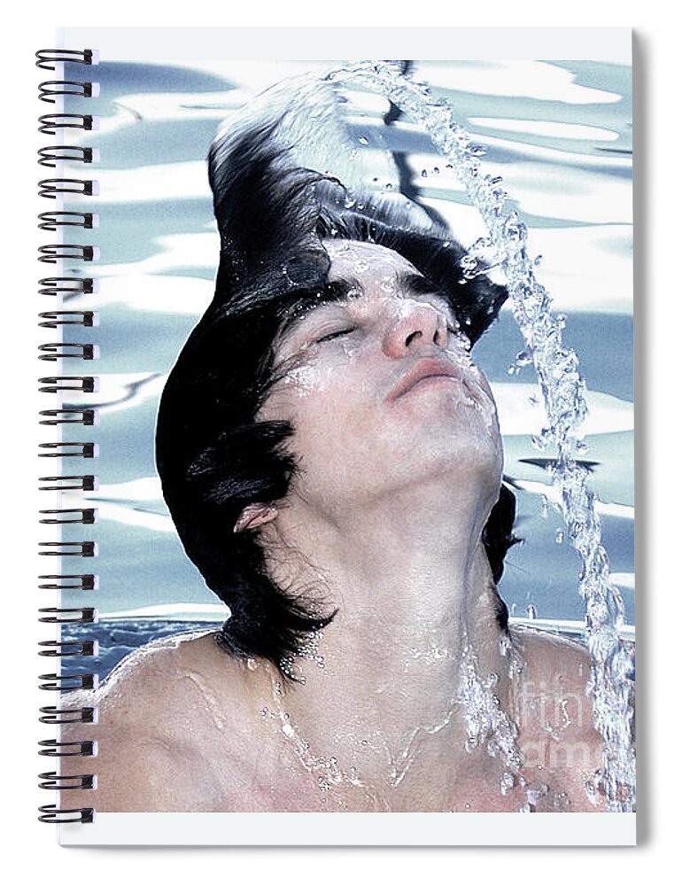 Swim Spiral Notebook featuring the photograph Cool Blue Splash by Gunther Allen