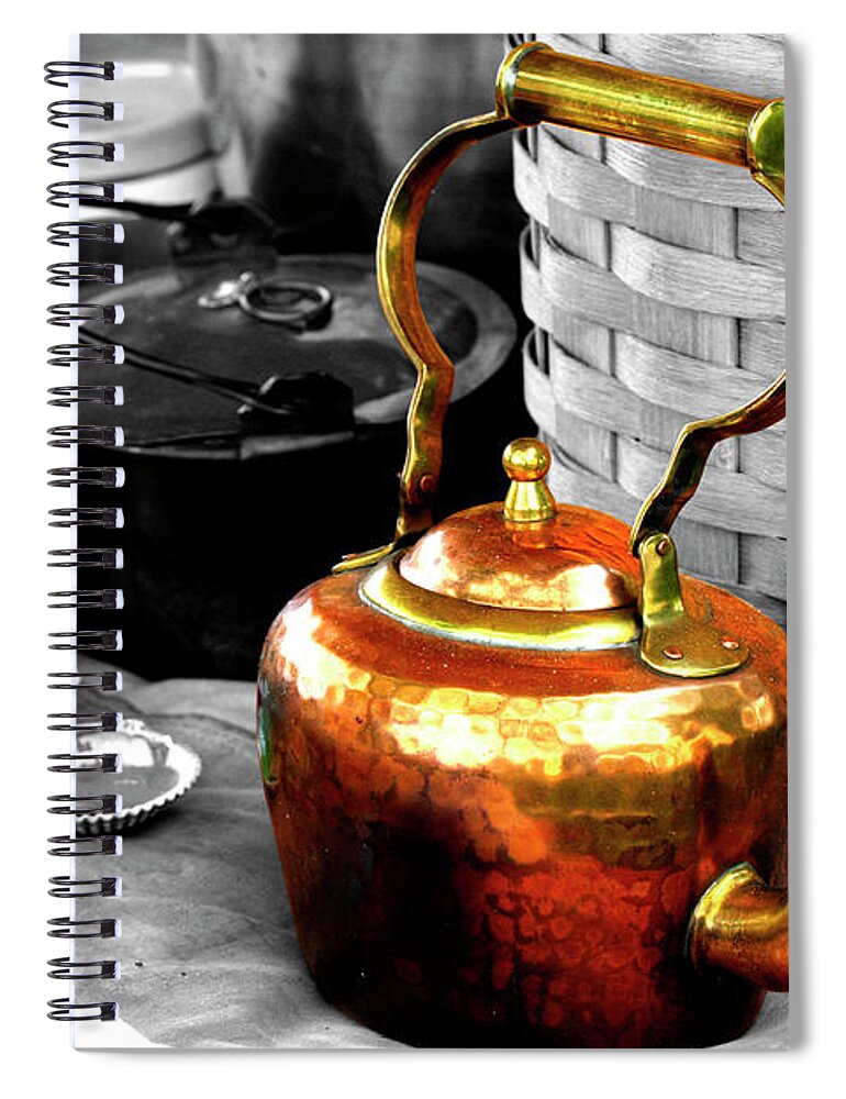 Copper Spiral Notebook featuring the photograph Copper Kettle Selective Color by Rich Collins