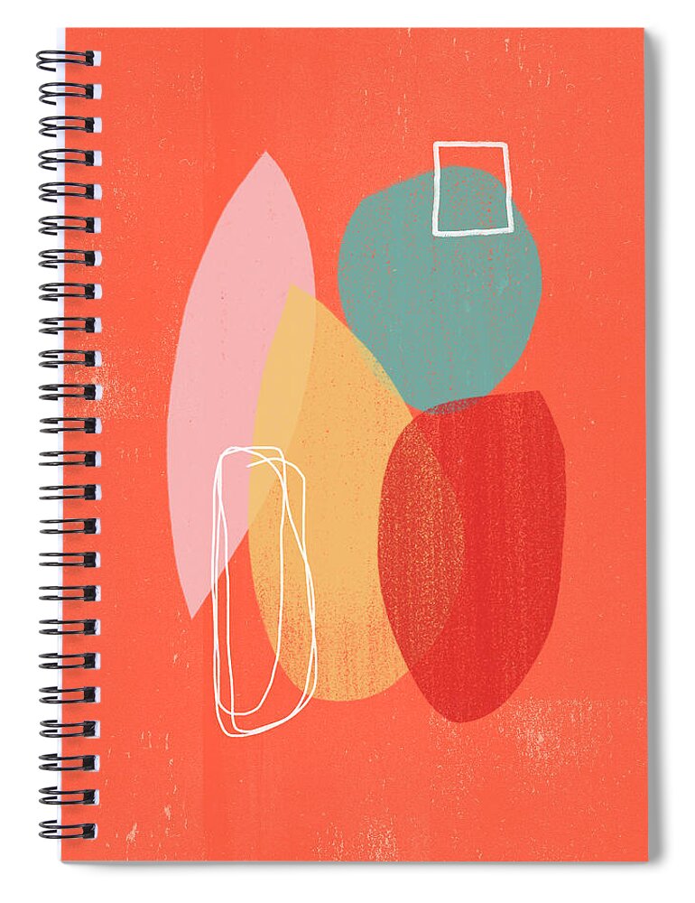 Modern Spiral Notebook featuring the mixed media Coral Modern Abstract 1- Art by Linda Woods by Linda Woods