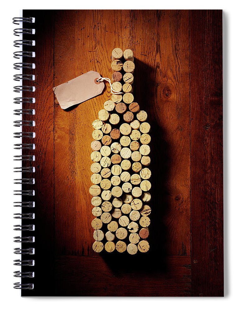 Alcohol Spiral Notebook featuring the photograph Cork Wine Bottle by Wragg