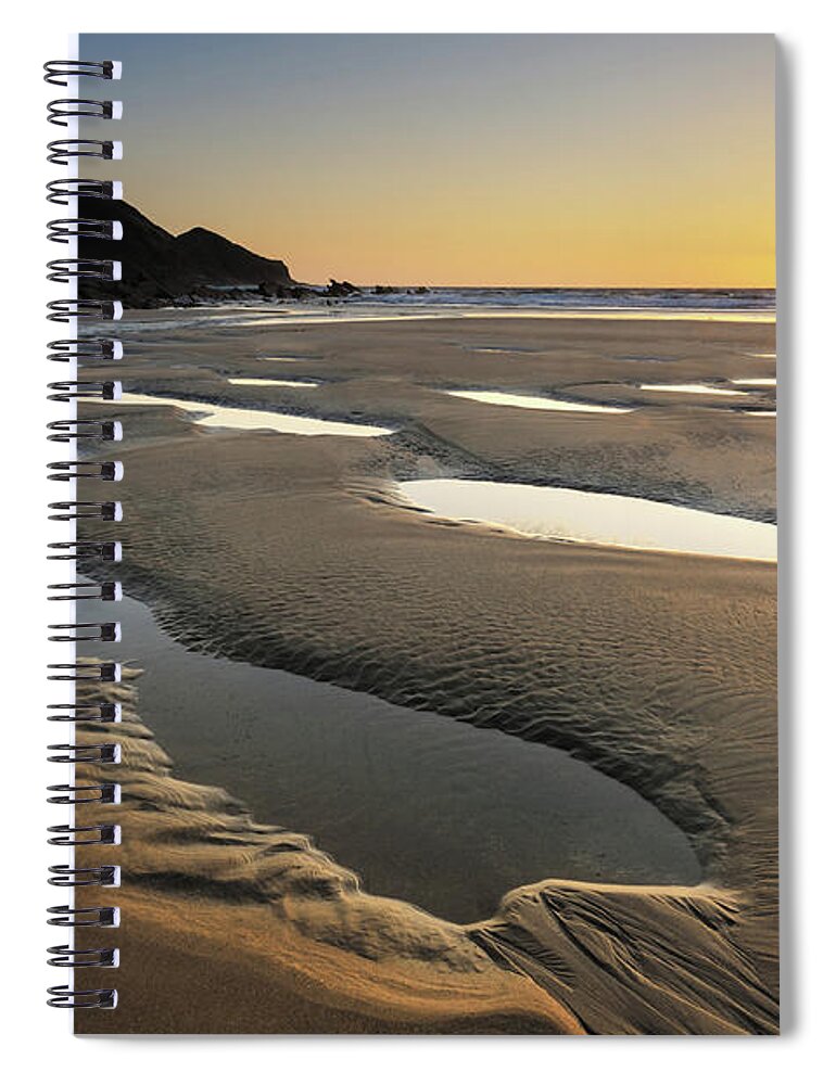 Dawn Spiral Notebook featuring the photograph Cornwall Sunset by Chrishepburn