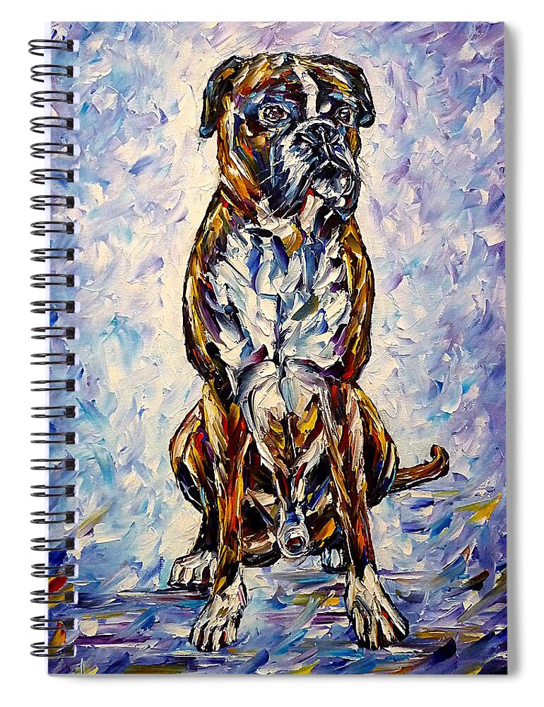 I Love Dogs Spiral Notebook featuring the painting Cosmo by Mirek Kuzniar