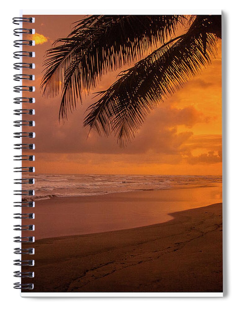 Outdoors Spiral Notebook featuring the photograph Costa Rica Beach Sunset by Tito Slack