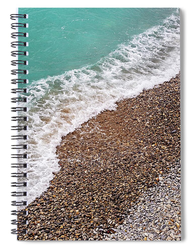 Cote D'azur Spiral Notebook featuring the photograph Cote D'azur Shoreline by Melanie Alexandra Price