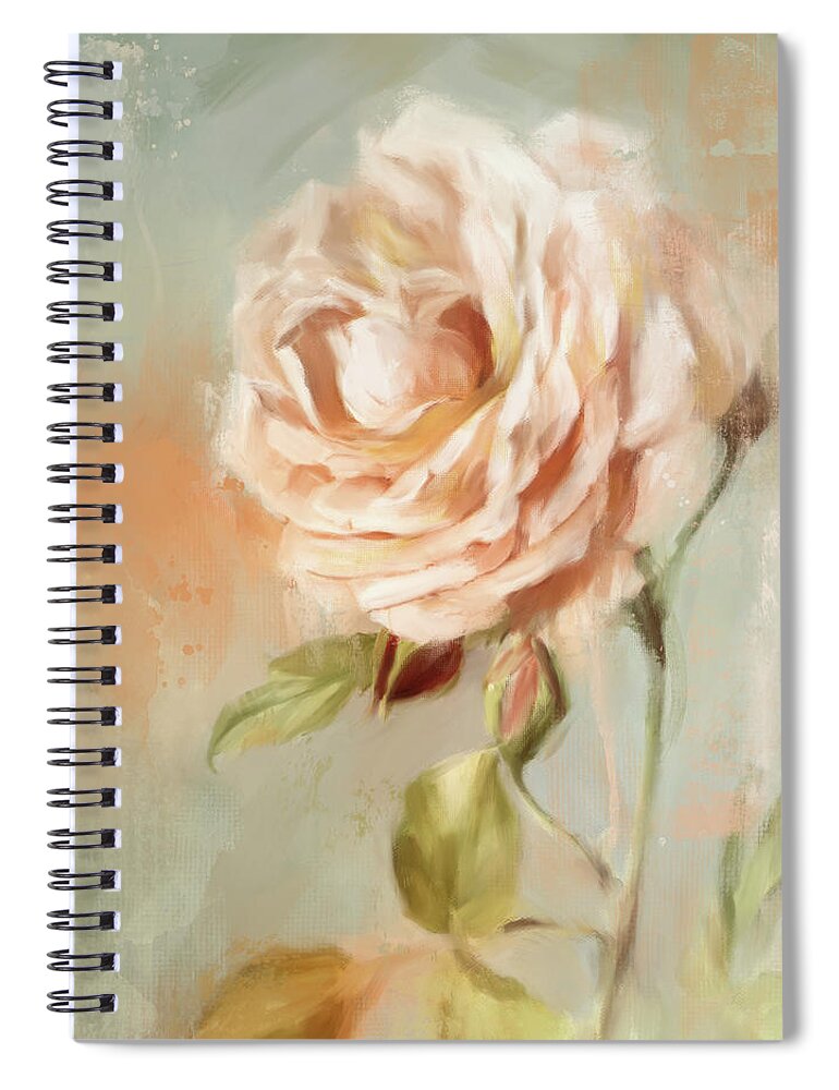 Colorful Spiral Notebook featuring the painting Cottage Rose by Jai Johnson