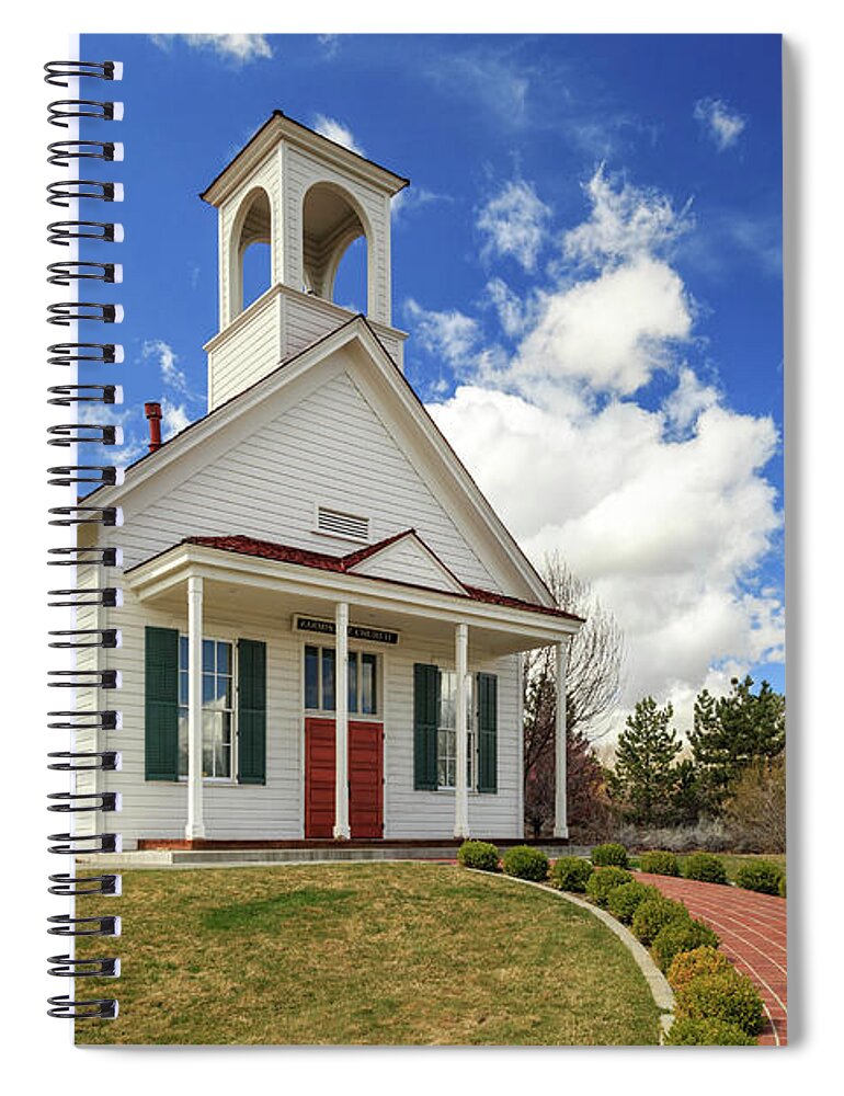 Church Spiral Notebook featuring the photograph Country Farmhouse Church by James Eddy