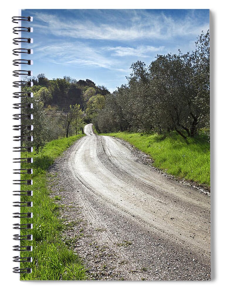 Tranquility Spiral Notebook featuring the photograph Country Road by Ellen Van Bodegom