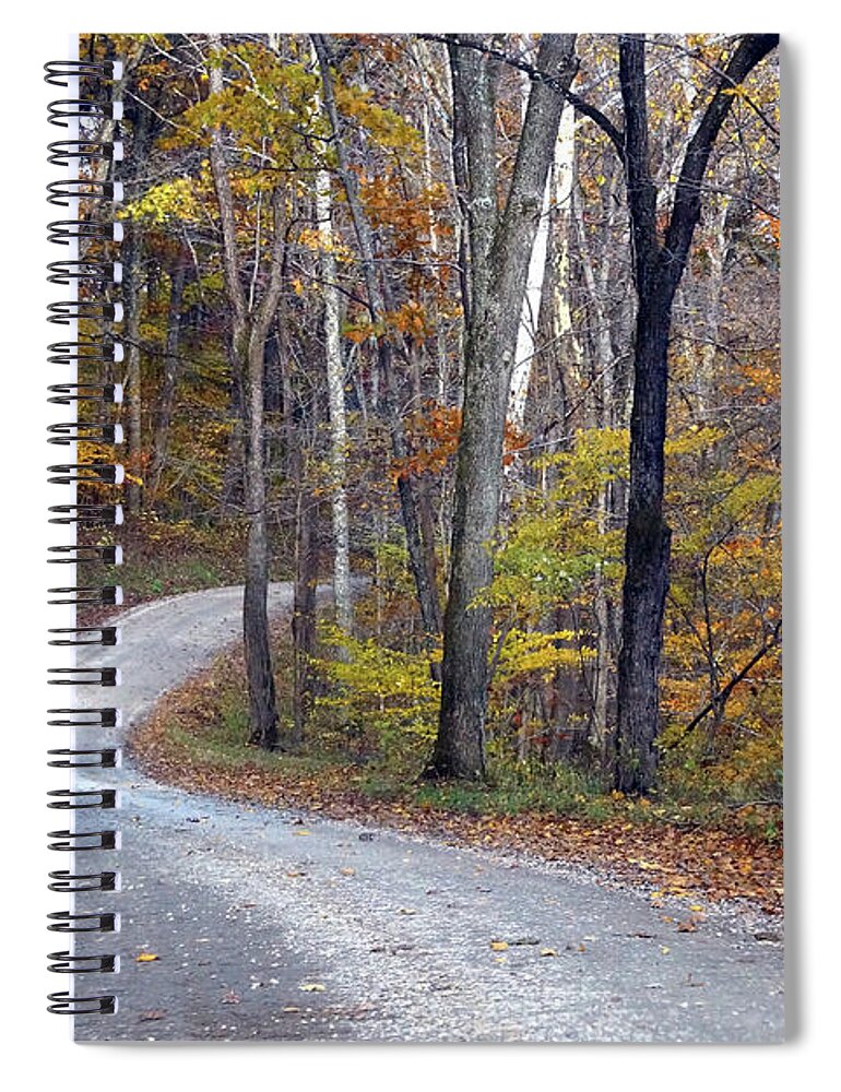 Country Road On Fall Day Spiral Notebook featuring the photograph Country Road on Fall Day by Mike Murdock
