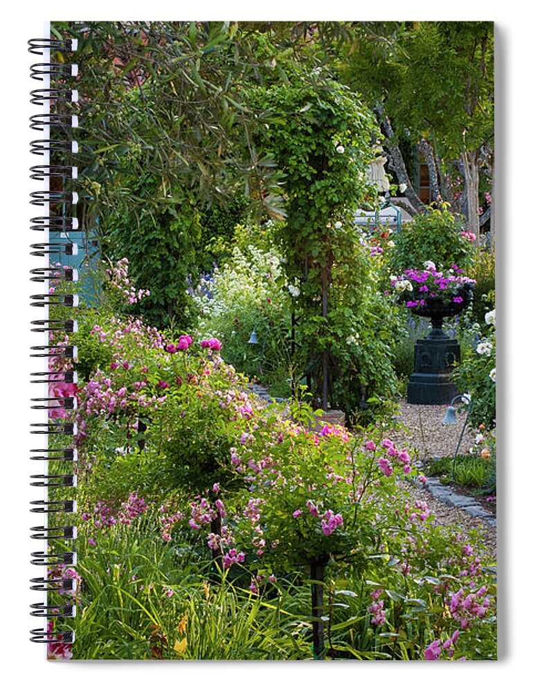 California Spiral Notebook featuring the photograph Country Rose Garden by Saxon Holt