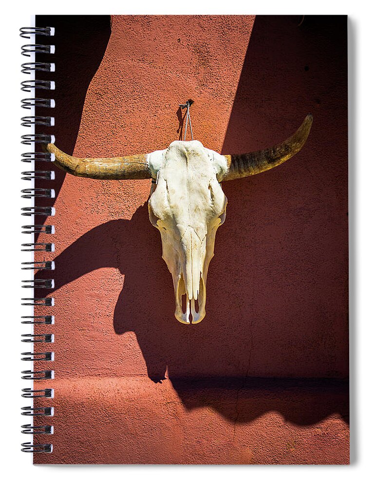 New Mexico Spiral Notebook featuring the photograph Cow Skull by Tim Stanley