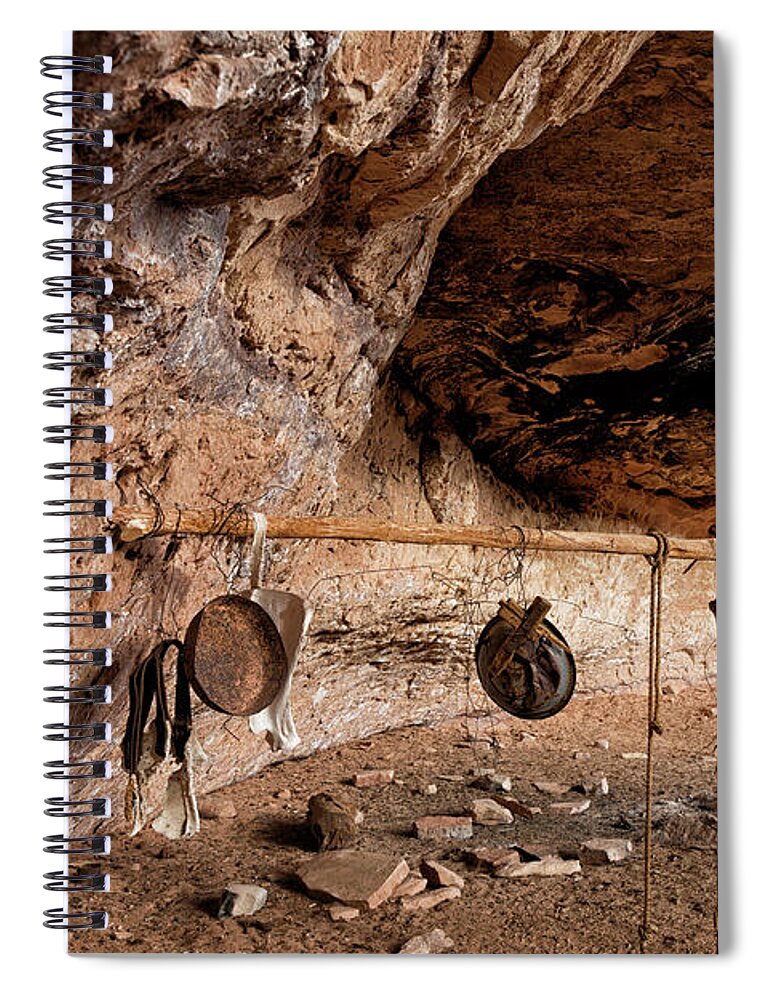 Western Art Spiral Notebook featuring the photograph Cowboy Camp by Kathleen Bishop
