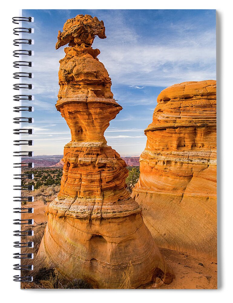 Jeff Foott Spiral Notebook featuring the photograph Coyote Buttes Rock Pinnacle by Jeff Foott
