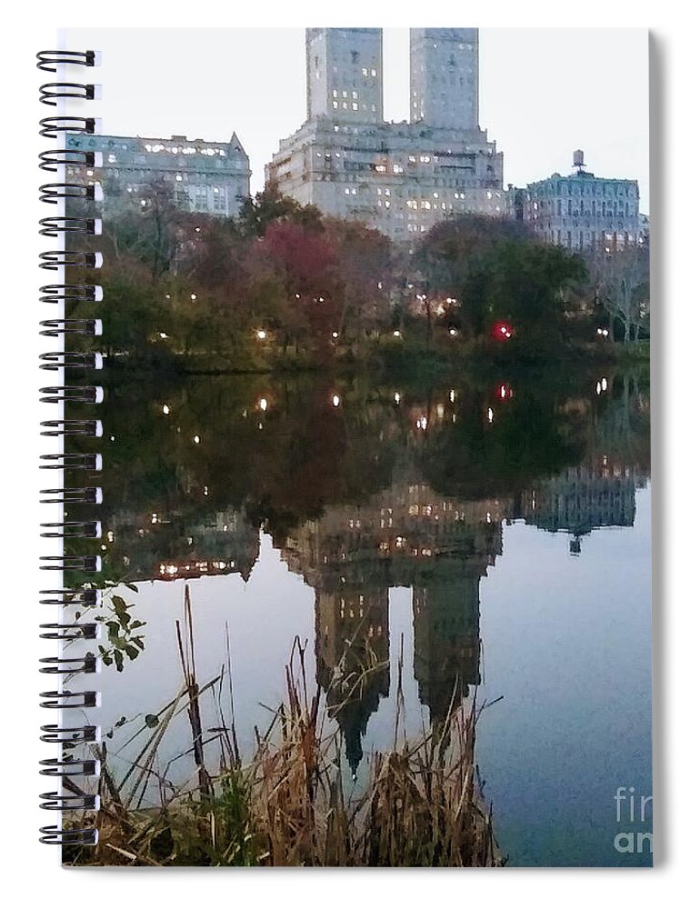 Lake Spiral Notebook featuring the digital art CP19-Reflection by Gabrielle Schertz